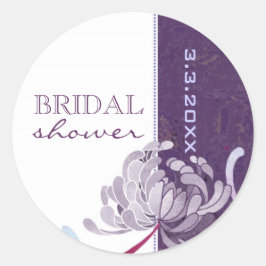 Paars Floral Vrijgezellenfeest Ronde Sticker