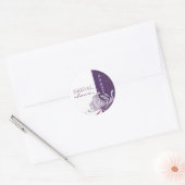 Paars Floral Vrijgezellenfeest Ronde Sticker (Envelop)