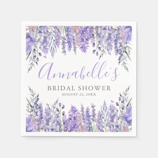 Paars Floral Vrijgezellenfeest Servet (Voorkant)