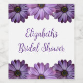 Paars Floral Vrijgezellenfeest Wijn Etiket (Enkel label)