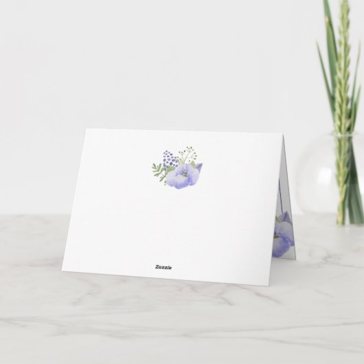 Paars Floral Waterverf Elegant Feminine Birthday Kaart (Achterkant)