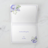 Paars Floral Waterverf Elegant Feminine Birthday Kaart (Binnen)