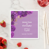 Paars Floral Wedding Jubileum Napkins Servet (Insitu)