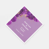 Paars Floral Wedding Jubileum Napkins Servet (Hoek)