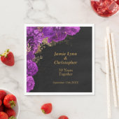 Paars Floral Wedding Jubileum Napkins Servet (Insitu)