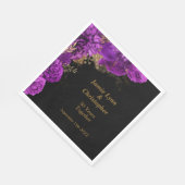 Paars Floral Wedding Jubileum Napkins Servet (Hoek)