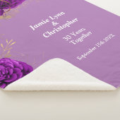Paars Floral Wedding Jubileum Sherpa Blanket Sherpa Deken (3/4)