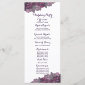 Paars Floral Wedding Programme Programmakaart (Achterkant)