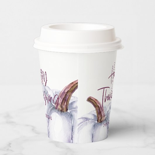 paars florale herfst Thanksgiving Papieren Bekers (Rechts)