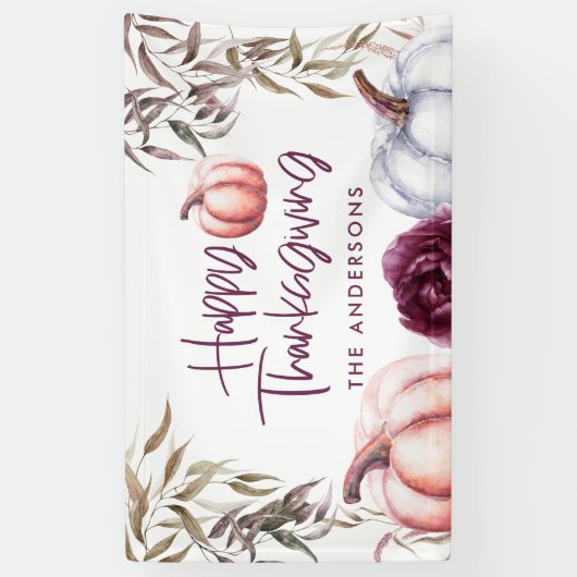 paars florale herfst Thanksgiving Spandoek (Verticaal)