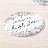 Paars Florals Vrijgezellenfeest Ronde Kartonnen Onderzetter (Gebogen)