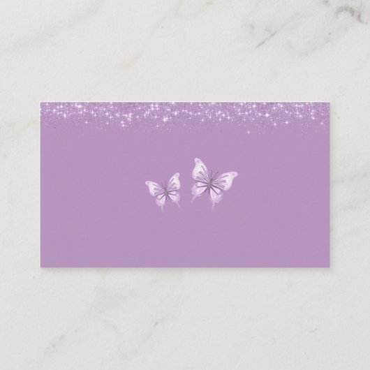 Paars floreel goud Boterfly diaper verkeers ticket Informatiekaartje (Achterkant)