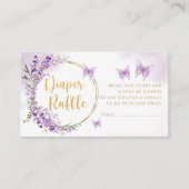 Paars floreel goud Boterfly diaper verkeers ticket Informatiekaartje (Voorkant)