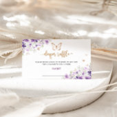 Paars floreel goud Boterfly diaper verkeers ticket Informatiekaartje