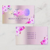 paars floreel Visitekaartje (Voorkant / Achterkant)
