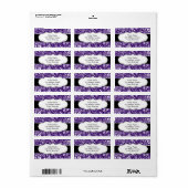 Paars Florentieel patroon Doodle Etiket (Full Sheet)