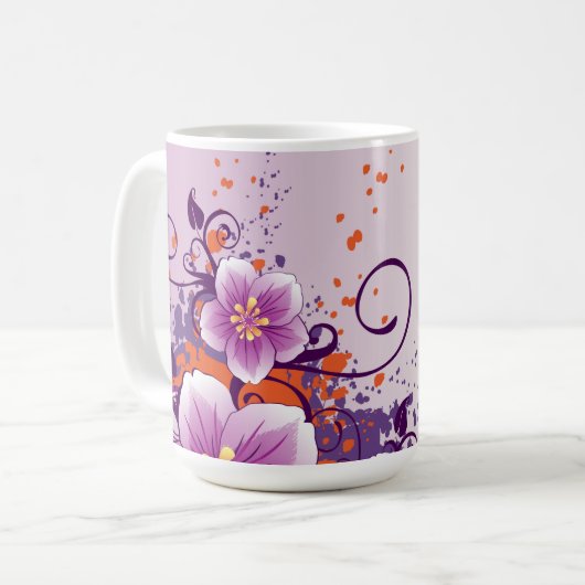 Paars Flower Prairie Roos Koffiemok (Voorkant links)