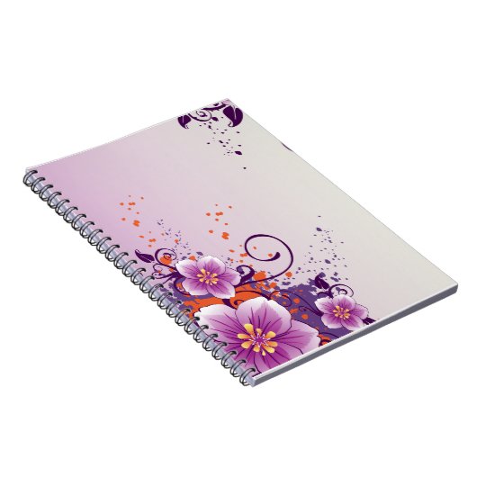 Paars Flower Prairie Roos Notitieboek (Rechterzijde)