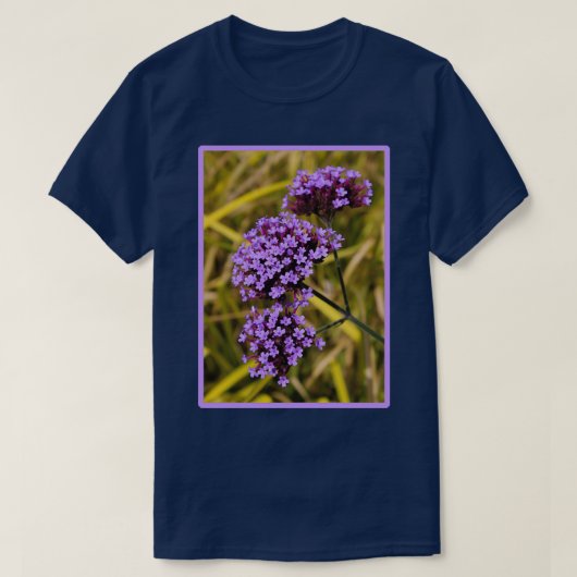 Paars Flowered Verbena bonariensis T-shirt (Design voorkant)