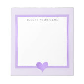 Paars Folie Hart Persoonlijk Notitieblok 14 cm x 1 (Voorkant)