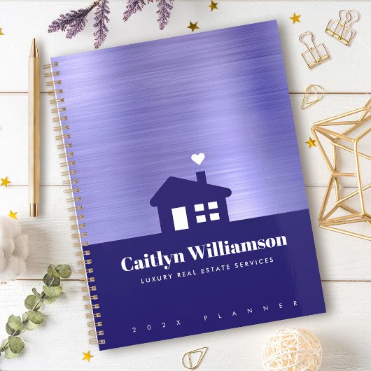 Paars Folie Vastgoedmakelaar Professionele Huis Planner