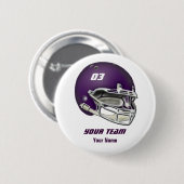 Paars Football Helmet Ronde Button 5,7 Cm (Voorkant /achterkant)