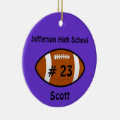 Paars Football Keramisch Ornament (Rechts)