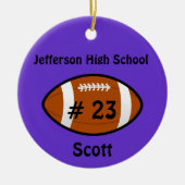 Paars Football Keramisch Ornament (Voorkant)