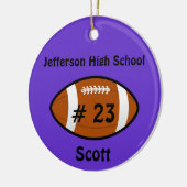 Paars Football Keramisch Ornament (Links)