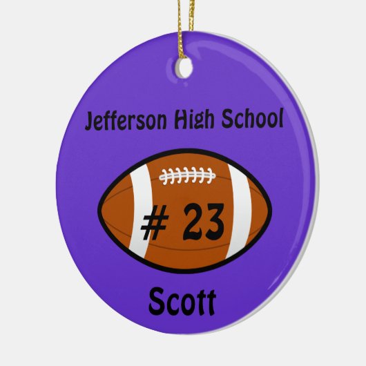 Paars Football Keramisch Ornament (Links)