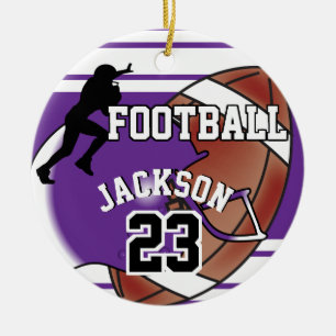 Paars Football 🏈 Keramisch Ornament