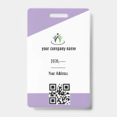 Paars | Foto Werknemerslogo of QR CODE Beveiliging Badge (Achterkant)