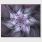 Paars fractaal bloempatroon, decoratief floraal cadeaupapier (Vlak)