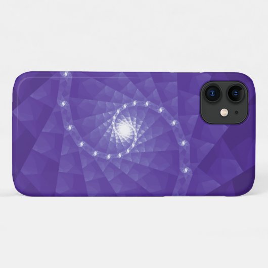 Paars fractaal Geometrisch Case-Mate iPhone Case (Achterkant (horizontaal))