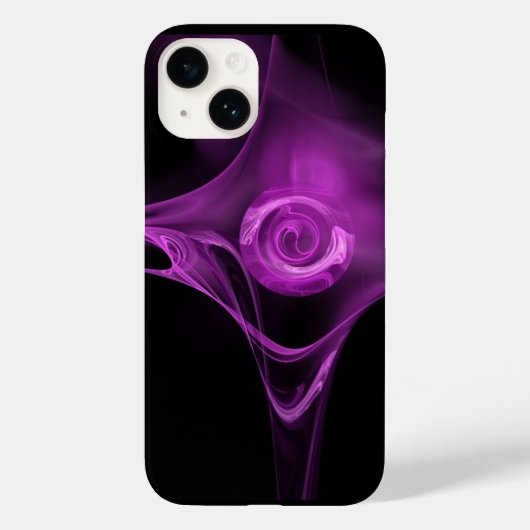 PAARS FRACTAAL ROOS IN ZWART Case-Mate iPhone CASE (Achterkant)
