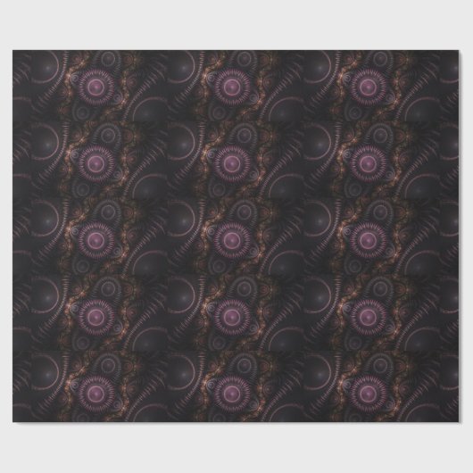 paars fractaal verpakkingspapier cadeaupapier (Vlak)