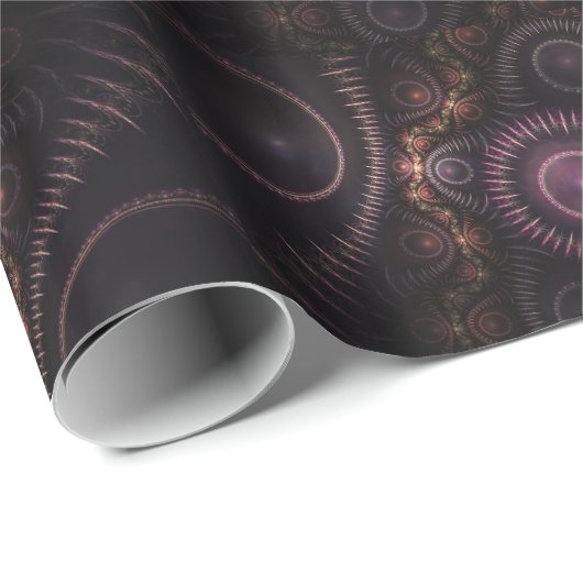 paars fractaal verpakkingspapier cadeaupapier (Rol Hoek)