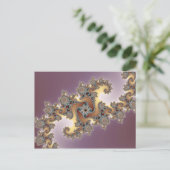 Paars - Fractal Briefkaart (Staand voorkant)