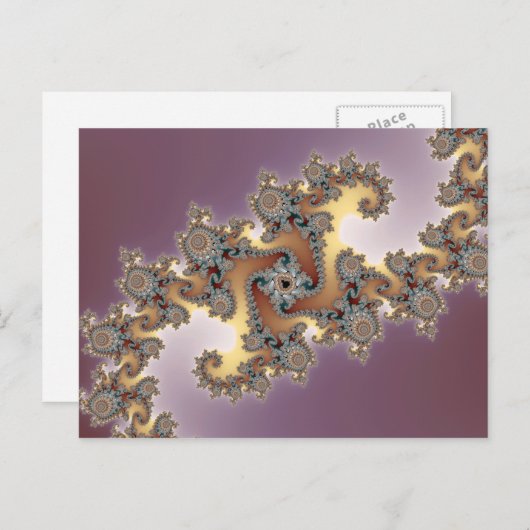 Paars - Fractal Briefkaart (Voorkant / Achterkant)