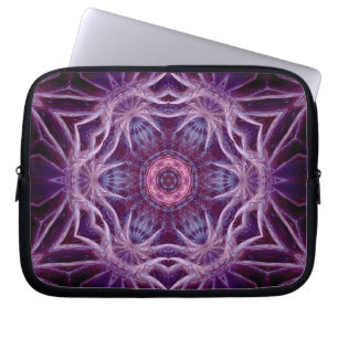 Paars fractal Hexagon Star Art Notitieboek Laptop Sleeve