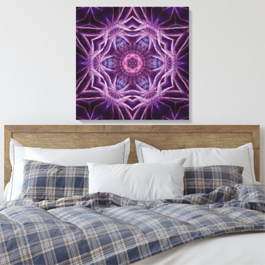 Paars Fractal Hexagon Star Canvas (Insitu (Slaapkamer))