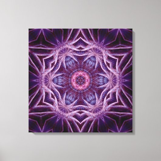 Paars Fractal Hexagon Star Canvas Afdruk (Voorkant)