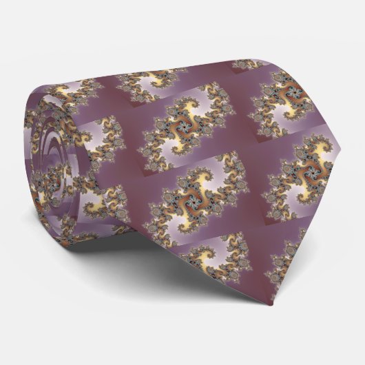 Paars - Fractal Stropdas (Opgerold)
