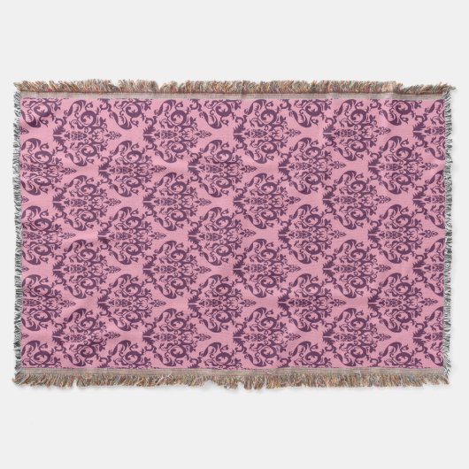 Paars Frosted Orchid Damask Deken (Voorkant)
