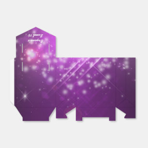 Paars Fuchsia Glitter Club Vibe Feest Favor Doos Bedankdoosjes