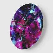 Paars Galaxy Alcohol Ink Abstract Grote Klok (Hoek)