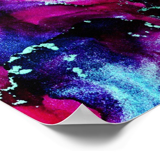 Paars Galaxy Alcohol Ink Abstract Poster (Hoek)