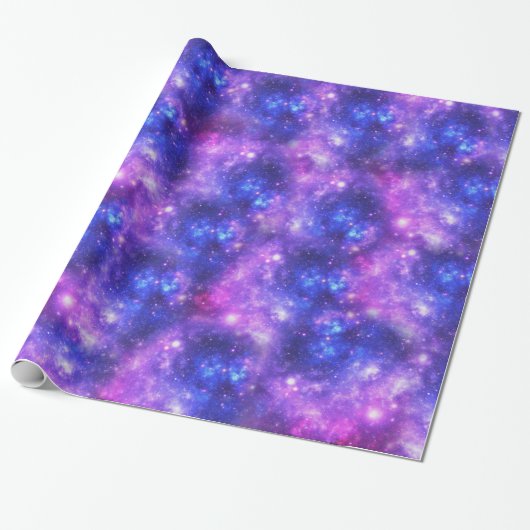 Paars Galaxy Cadeaupapier (Uitgerold)