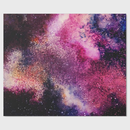 Paars Galaxy Cadeaupapier (Vlak)