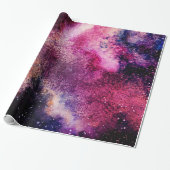 Paars Galaxy Cadeaupapier (Uitgerold)